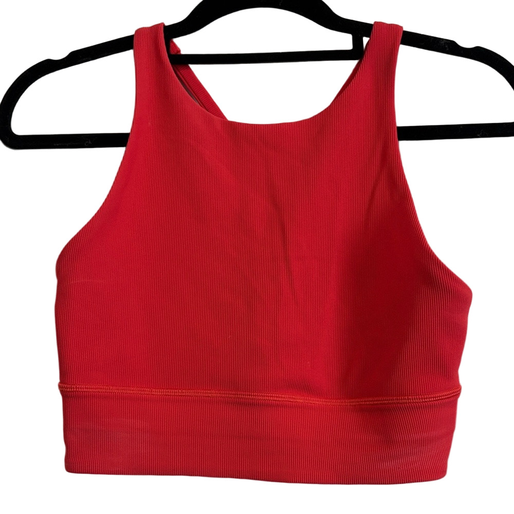 lululemon athletica Red Ribbed Crop Tank